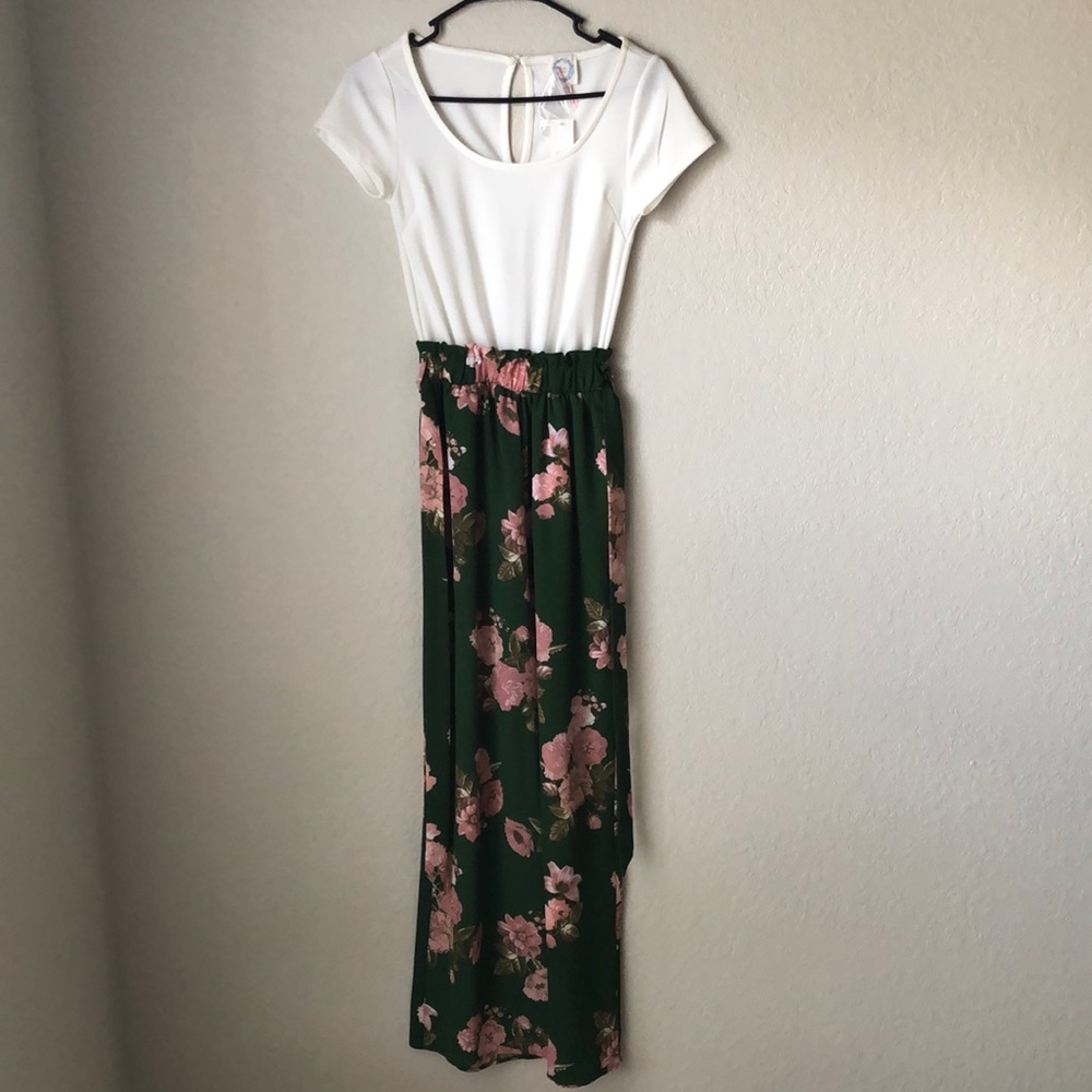 Green floral jumpsuit